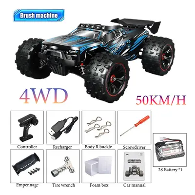 (9522-5-1B-Blue) 4WD Remote Control 1/14 RC Car or Super Brushless 85KM/H Fast RTR High Speed Al