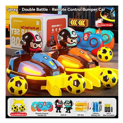 (Football Battle) RC Battle Bumper Car Toy for Toddler Boy Girl Catapult Robot Karting Toy with 