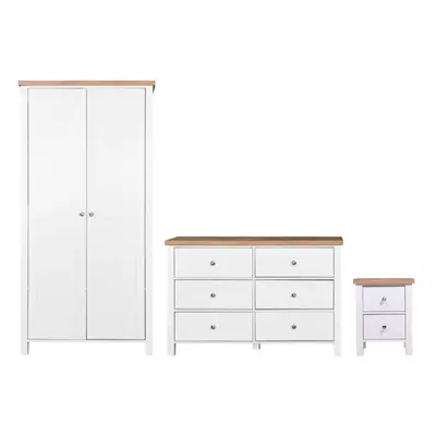 3 Piece Bedroom Set Door Wardrobe Drawer Chest Bedside Table