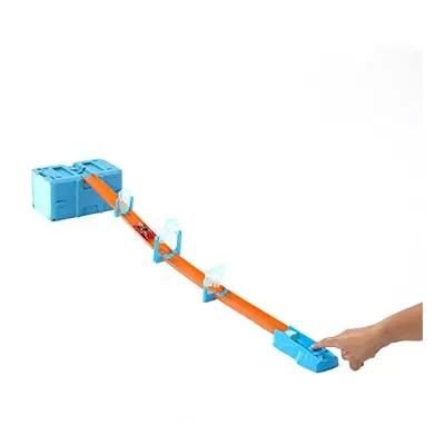 Track Set with Hot Wheels Car, Ice-Themed Track Building Set with Track Pieces in a Modular and 