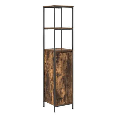 vidaXL Bathroom Cabinet with Shelves Smoked Oak 36x35x165 cm