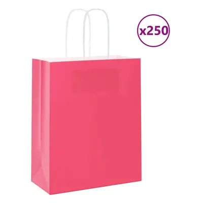 (pink, x x cm/ pcs) vidaXL Paper Bags pcs with Handles Yellow 26x17x25 cm Paper Grocery Bag