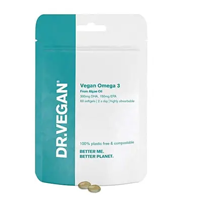 DR.VEGAN Omega | Plant Based Supplements | Vegan Friendly | Softgels | Two-A-Day