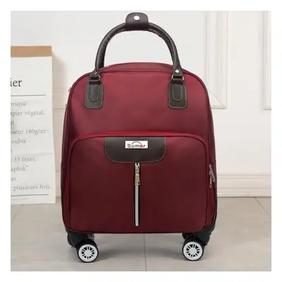 (wine red, 38cm*20cm* 43cm) Trolley Travel Bag Men&apos;s And Women&apos;s Hand Luggage Bag Larg