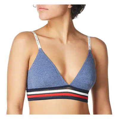 Tommy Hilfiger womens Cotton Mesh Triangle Bralette Bra Chambray Sma