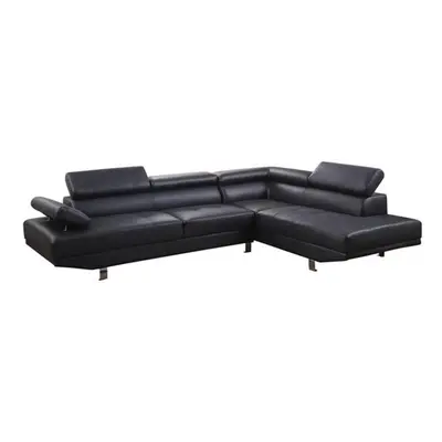 (Black, RHF (Right Corner)) Fidenza Leather Seater Corner Sofa