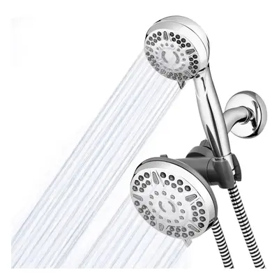 Waterpik 12-Mode 2-in-1 Dual Shower Head System with 5-Foot Hose and P