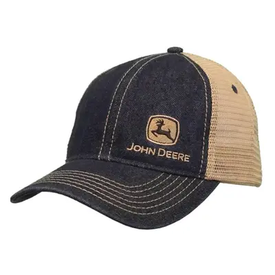 John Deere Panel Cap Denim & Mesh Unstruct-Khaki-Os