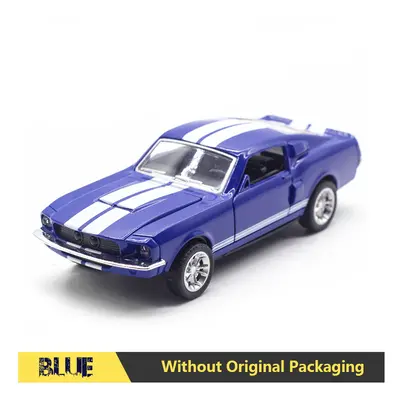 ((YM)Blue) 1:32 Alloy Diecast Mustang GT Classic Vintage Car Model Pull Back Car Miniature Vehic