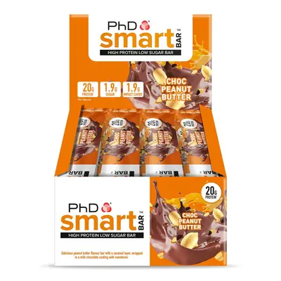 PhD Smart Bar-High Protein Low Sugar Bar, Chocolate Peanut Butter, g, Pack of