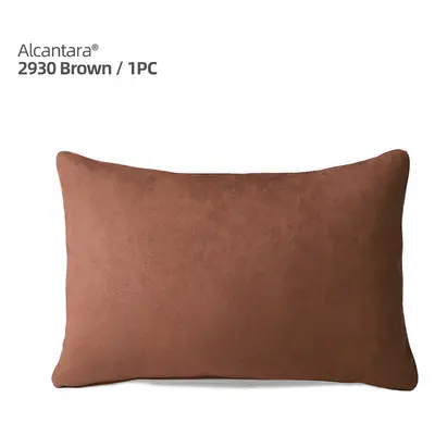 (Alcantara Brown 1pc) Alcantara Car Lumbar Support Pillow Headrest Back Cushion Auto Accessories