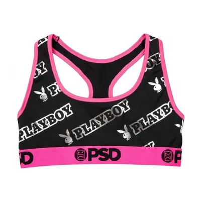 Playboy 874068-medium Logo All Over Print PSD Sports Bra - Medium