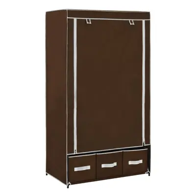 vidaXL Wardrobe Brown Fabric Closet Clothes Storage Organiser Cabinet Rack