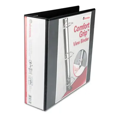 Universal Comfort Grip Deluxe Plus D-Ring View Binder 3&apos;&apos; Capacity Black