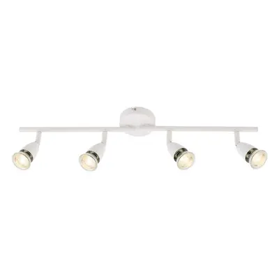 4 Way Adjustable Spotlight Bar - x 35W GU10 Reflector - Gloss White