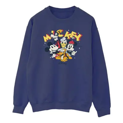 (XXL, Navy Blue) Disney Mens Mickey Mouse Group Sweatshirt