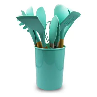 Cheer Collection Piece Silicone Spatula Set with Wooden Handles NonStick Silicone Utensils for C