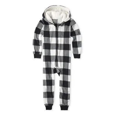 The Children's Place Baby Kids One Piece Family Matching Holiday Pajama Sets Fleece Black/White 