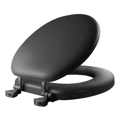 Mayfair 815Ec Removable Soft Toilet Seat that will Never Loosen ROUND - Premium Hinge Black