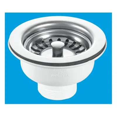 McAlpine BSWCLS 1Â½" Basket Strainer Waste: 113mm Stainless Steel Flange: Spring-Loaded Plug: Ce