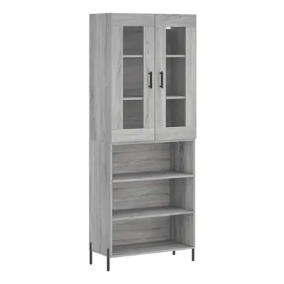 (grey sonoma, shelves) vidaXL Highboard Sideboard Tall Storage Cabinet Side Cabinet Engineered W