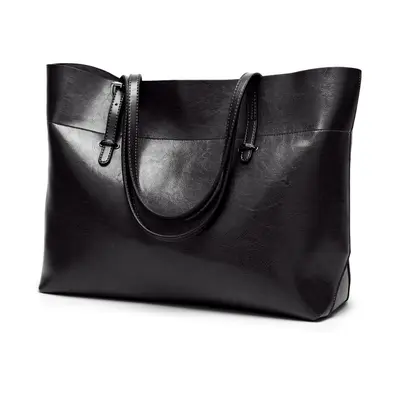 (black) Elegant Leather Tote Bag Versatile Shoulder & Handbag for Women