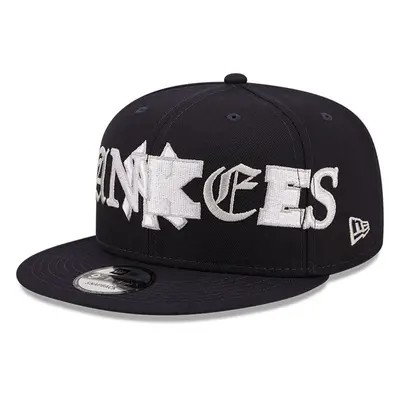 (S/M, Navy) New Era New York Yankees 9FIFTY MLB Team Typography Baseball Cap - Navy