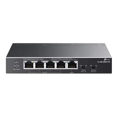 TP-LINK | 5-Port Gigabit Desktop Switch with 4-Port PoE | TL-SG1005P-PD | Unmanaged | Desktop/Wa