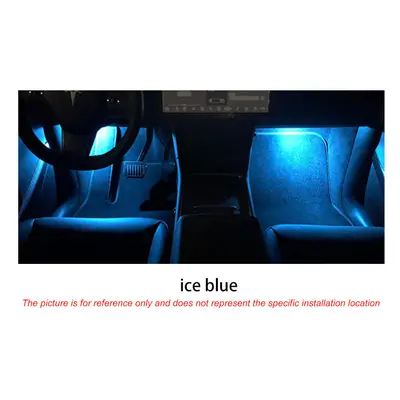 (ice blue) 2Pc LED Footwell Light Courtesy Door Light Trunk Glove Box Lamp For Skoda