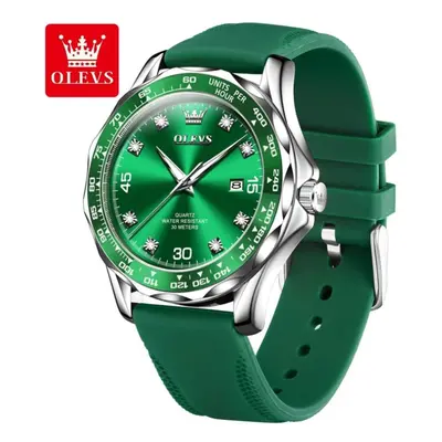 (green) The New Top Men&apos;s Watch Green Water Ghost Quartz Watch The Night Light Leather Belt