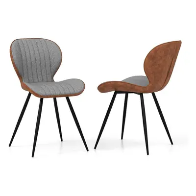 2Pcs Armless Dining Chair Modern Accent Chairs Upholstered Leisure Chair