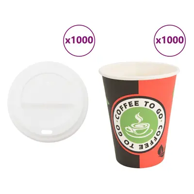 (12oz/300ml) vidaXL Paper Coffee Cups with Lids pcs 16oz 400ml paper cup