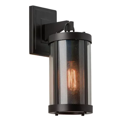 Wall Light GlaSS Black Panels Perforated Steel Oil Rubbed Bronze LED E27 100W