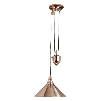 1 Bulb Ceiling Pendant Light Fitting Polished Copper LED E27 100W Bulb