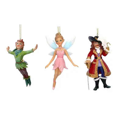 Whimsical Peter Pan Christmas Baubles | Set of Peter Pan Christmas Tree Ornaments | Peter Pan Ti