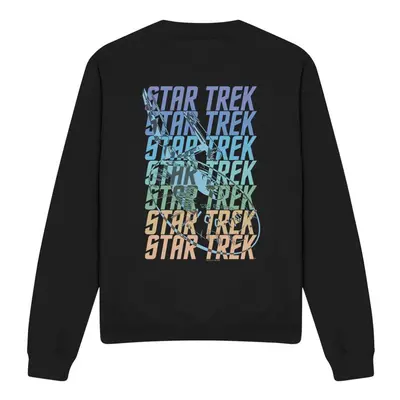 (S, Black) Star Trek Unisex Adult Enterprise Multi Logo Sweatshirt