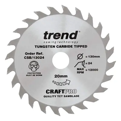 Trend CSB/13024 Craft Pro Combination TCT Blade for Circular Saws, Tungsten Carbide Tipped, 130m