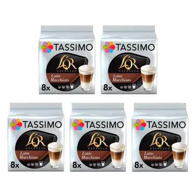 Tassimo L'OR Latte Macchiato Coffee Pods , Count ( Pack of 5), (40 drinks)