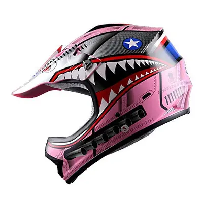 WOW Youth Kids Motocross BMX MX ATV Dirt Bike Moutain Helmet Shark Pin