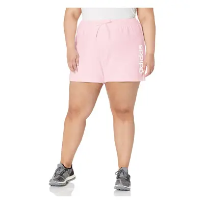 adidas Women's Plus Size Essentials Linear French Terry Shorts Clear