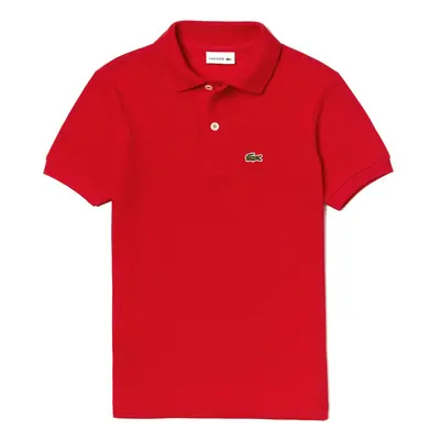 Lacoste Boys Short Sleeve Classic Pique Polo Shirt Red 14Y