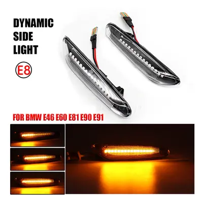 (Dynamic Crystal T10) Led Dynamic Side Marker Turn Signal Light Sequential Blinker For BMW E84