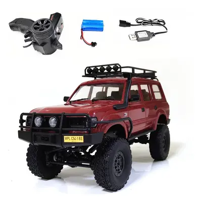 (C54-1 Red) WPL C54-1 4WD 2.4G Off-road Car LC80 Remote Control Car RC Crawler Buggy Moving Mach