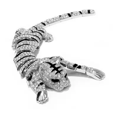 (as the picture) New Very Large Rhinestone Tiger Brooch Animal Pin Shawl Scarf Accessories Weddi