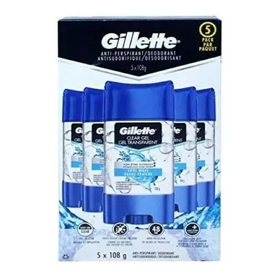 Gillette 3.8 oz Endurance Clear Gel Deodorant for Men, Cool Wave - Pack of