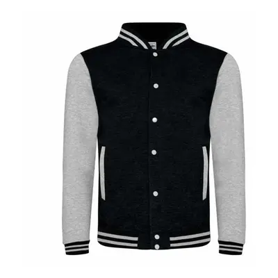 (L, Black/White) Harry Potter Unisex Adult Slytherin Varsity Jacket