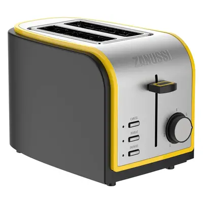 Zanussi Yellow Stainless Steel Slice Toaster UK Plug