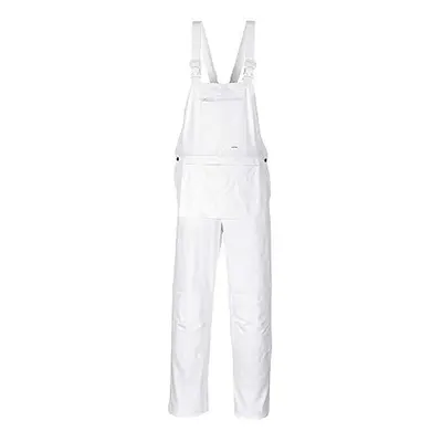 S810 Bolton Painters Bib Cotton Overalls White Medium