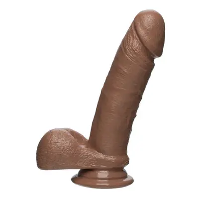 The D Perfect D FIRMSKYN Inch Dildo with Balls Caramel