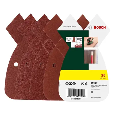 Bosch Home and Garden 25-Piece Sanding Sheet Set for Multi-Sanders, grit 80, 120, 180, Red